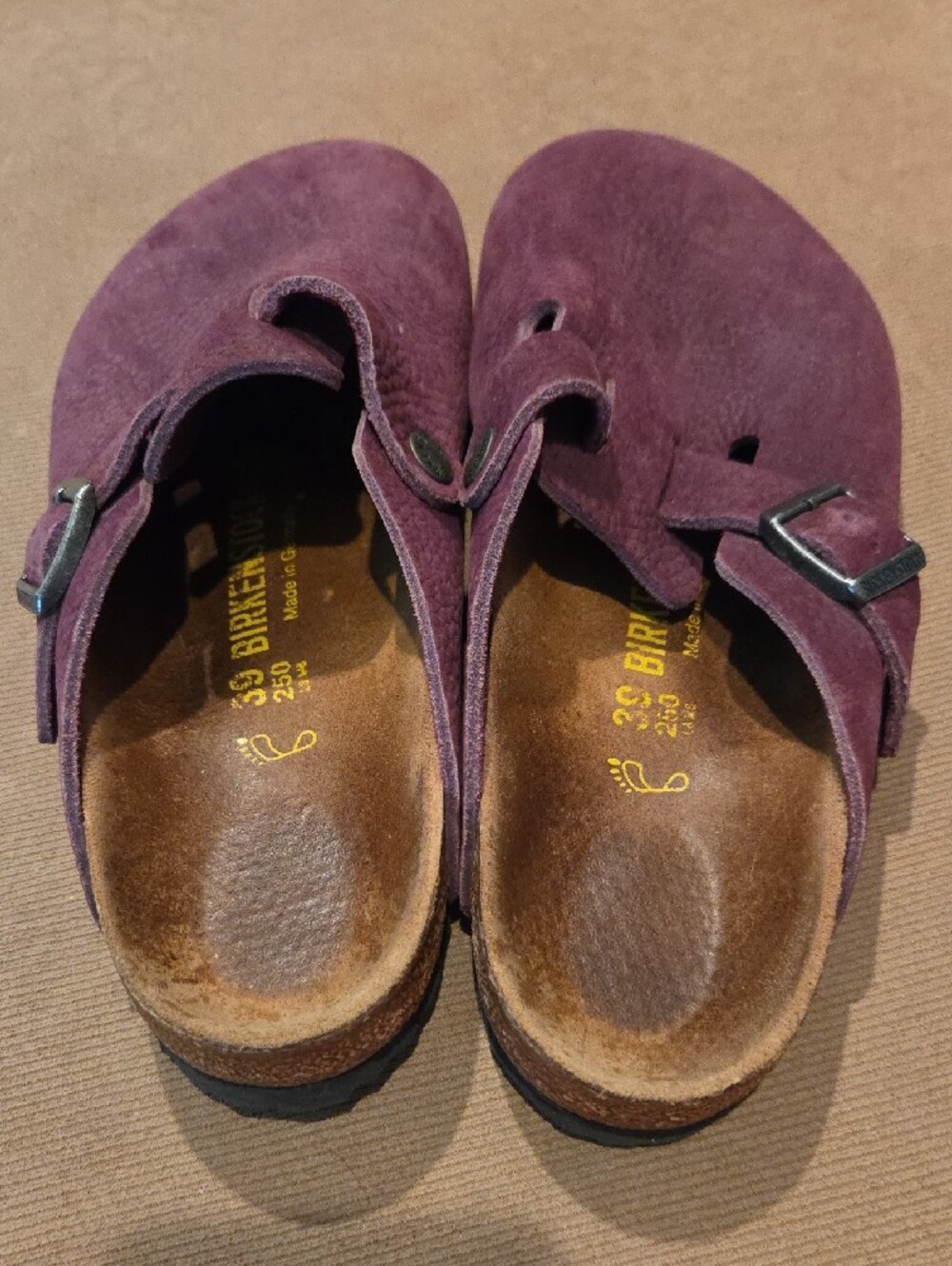 Birkenstock Purple Suede Clogs Size 39 - Picture 3 of 11